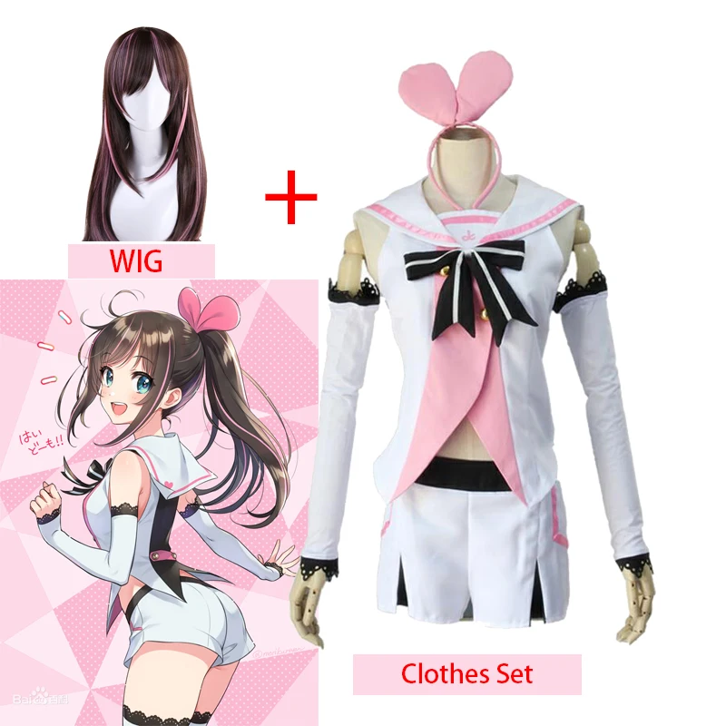 Аниме Ai YouTube Косплэй костюм Kizuna AI шорты для униформы/топы/штаны/рукавами шуточные