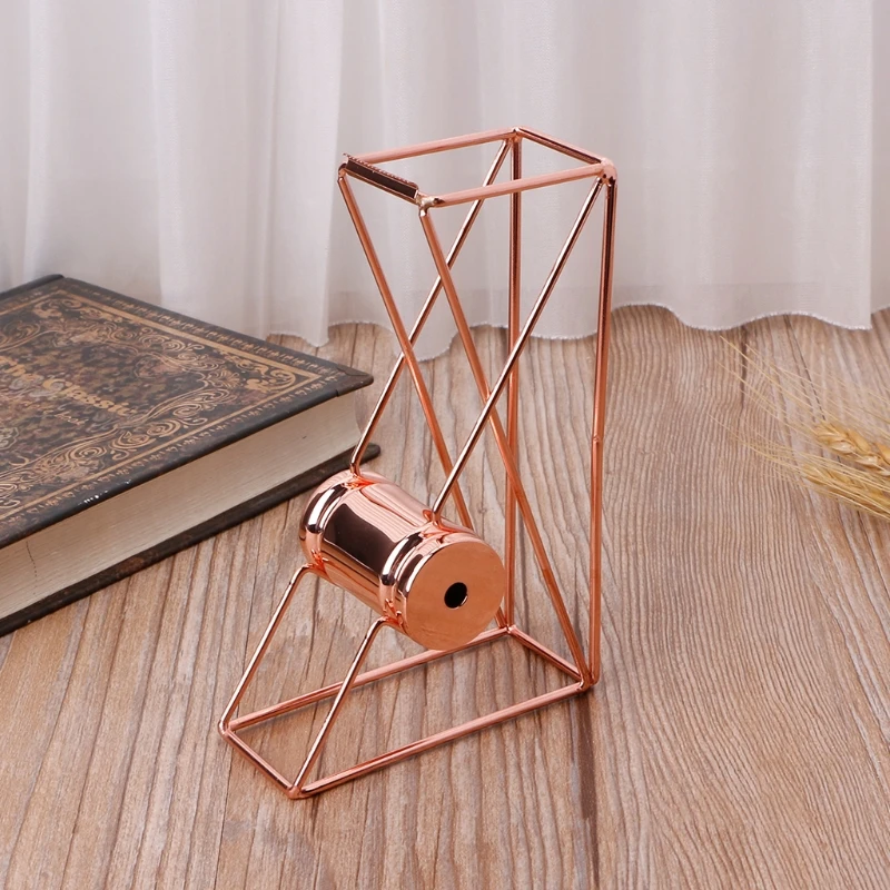 

Rose Gold Hollow Tape Cutter Washi Storage Organizer Stationery Office Supplies QX2B