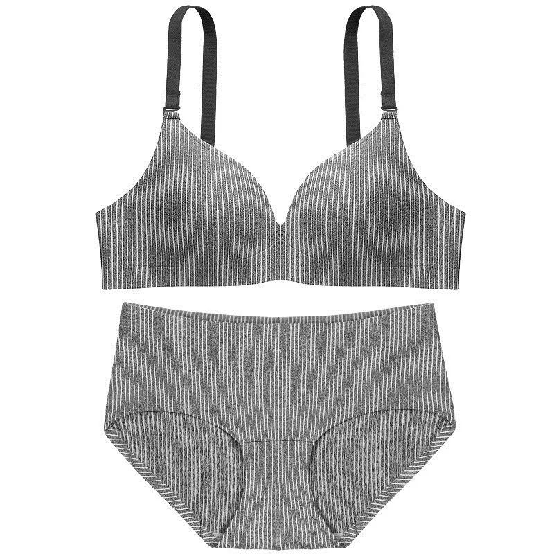 Conjunto de Fio Sutiã Feminino Lingerie Sexy Macio Livre Listrado Ajuste Underwear Ultra-fino Bralette Calcinha Breve Conjuntos 3 High Quality Pijamas e Moda Íntima