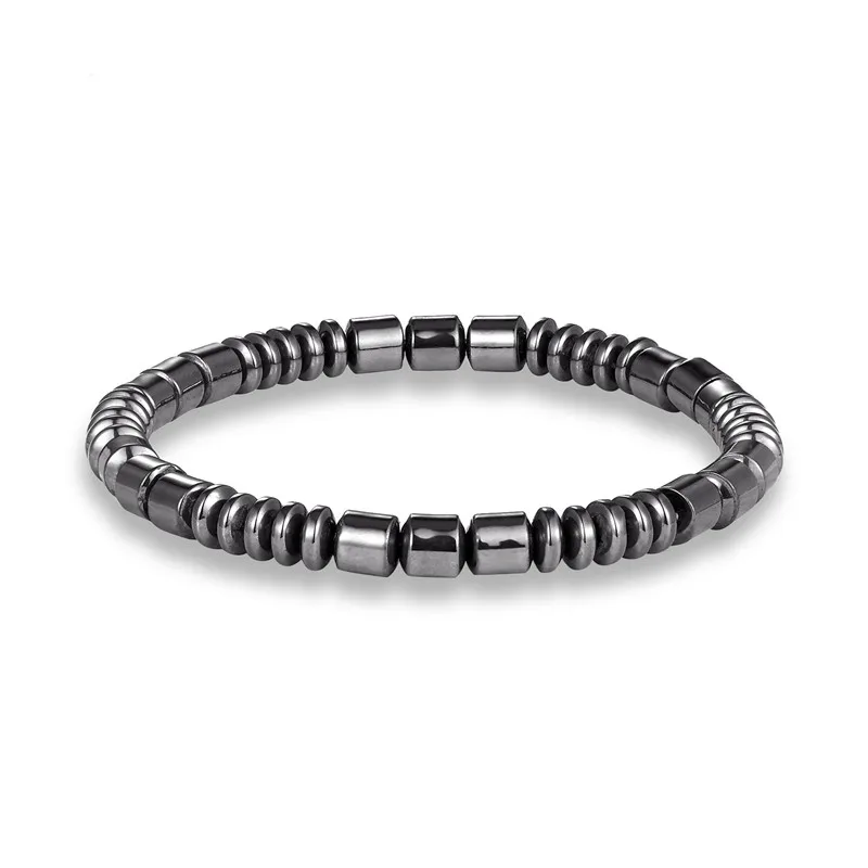 Men's Hematite Bracelets European Health slimming femme Natural Stone beads Bangles Punk homme Jewelry Gifts Pulseira Masculina charm bracelet chakra beads bracelet red jasper bracelets