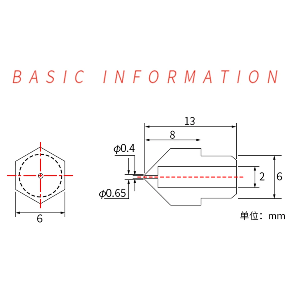 MK7 MK8 Nozzle 0.4mm 0.3mm 0.2mm 0.5mm Copper 3D Printers Parts Extruder Threaded 1.75mm 3.0mm Filament Head Brass Nozzles Part