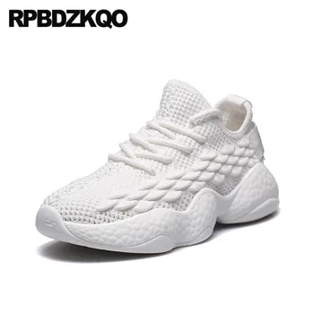 

Thick Sole Platform Fitness Korean Women Sneakers Designer Shoes China Mesh Flats Trainers Creepers White Breathable Elevator