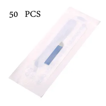 

50pcs 14 Pin Permanent Makeup Eyebrow Tattoo Needles Blade For 3D Embroidery Microblading Tattoo Pen Accessory