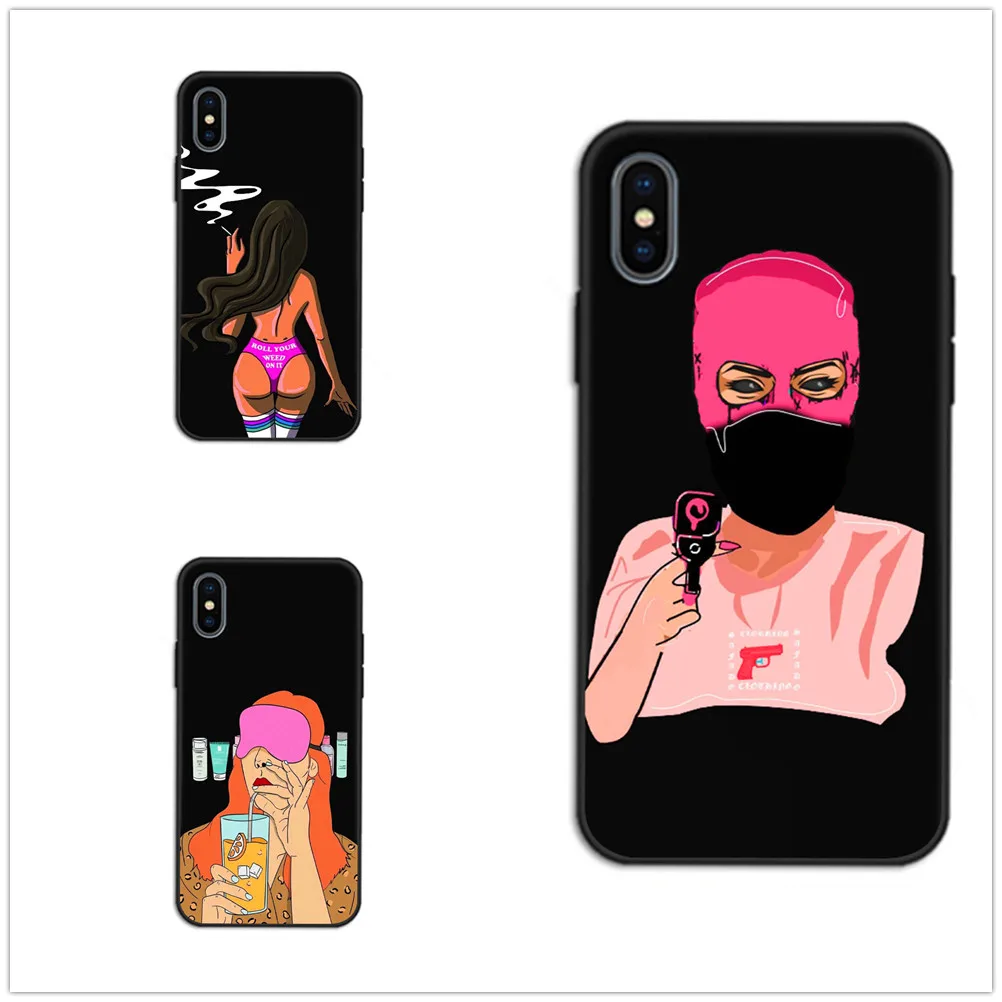 Fashion fiery girl clear soft case for iphone 8 7 6 plus 5 x xs xr xmax 11 11p 11max Samsung Galaxy 9 10 PLUS coque shell |