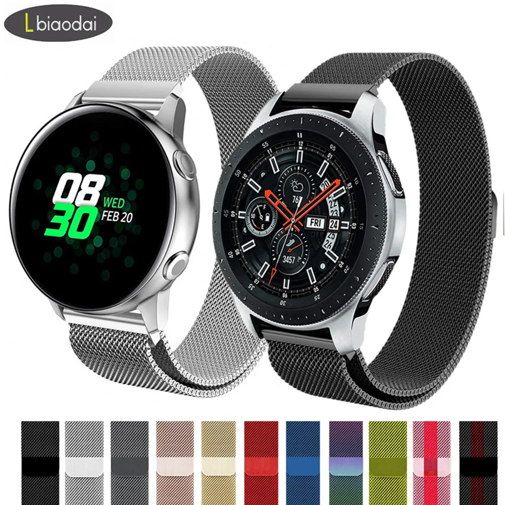 Миланский ремешок для Samsung Galaxy watch 46 мм/42 мм/Active band Gear S3 Frontier/S2/Sport из нержавеющей