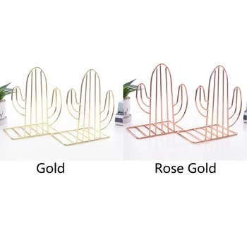 

2pcs Decorative Stand Cactus Shaped Desk Organizer Storage Book Shelf Nordic Style Bookends Office Home Study Non-skid Holder