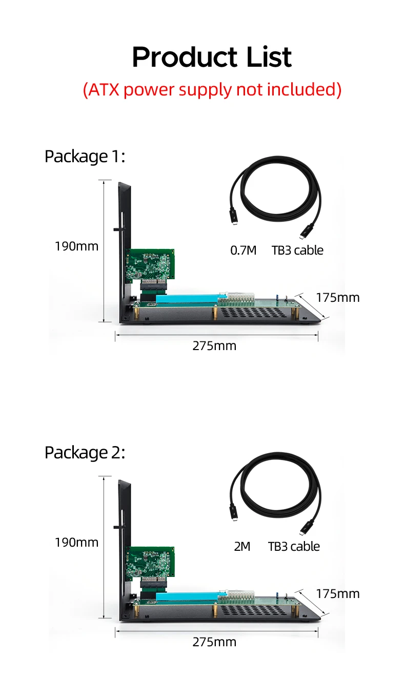 Графическая док-станция Thunderbolt 3 eGPU для ноутбука, внешнее ...