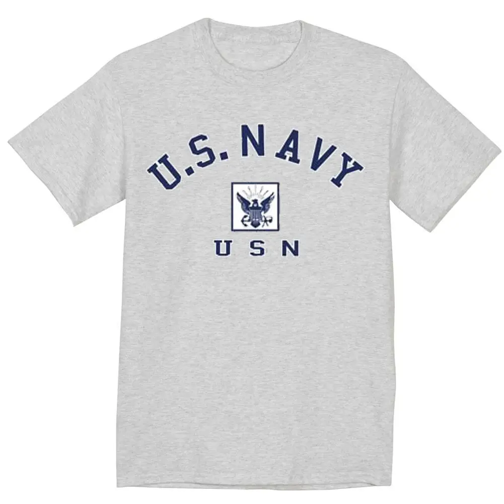 Темно-синяя рубашка США темно-синяя usn дизайнерская футболка мужская серая |