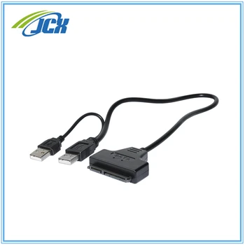 

JCX Double USB 2.0 To SATA 3 2.5 inch 22pin Hard Drive Cable For SATA notebook hard Drive SSD