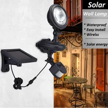 Светодиодные садовые солнечные лампы, уличный высокомощный солнечный светильник с датчиком движения PIR, настенный светильник, водонепроницаемый для сада, двора, гаража