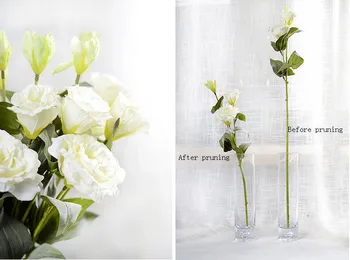 

3 piezas de Flores artificiales 3 cabezas de seda Eustoma flor hogar boda fiesta Navidad decorativo Año Nuevo Flores