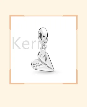 

100% 925 Sterling Silver New 2019 Spring 797876CZ Heart Paper Plane Hanging Free Shipping