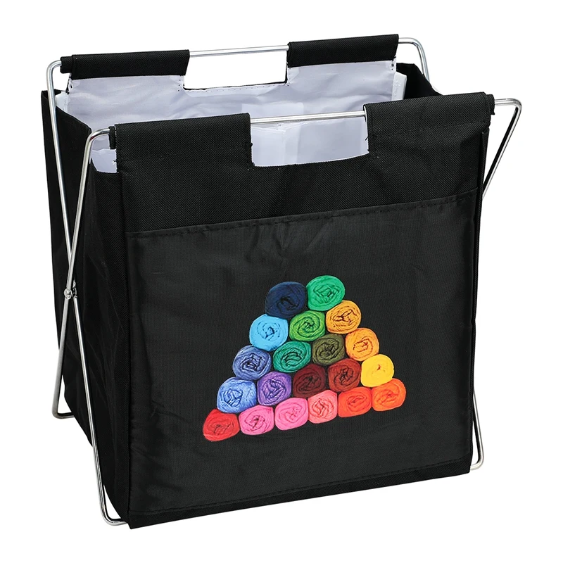 

Folding Knitting Bag Organizer Yarn Storage Case for Crocheting Hook Knitting Needles Wool Storage Tote Bag for Travel