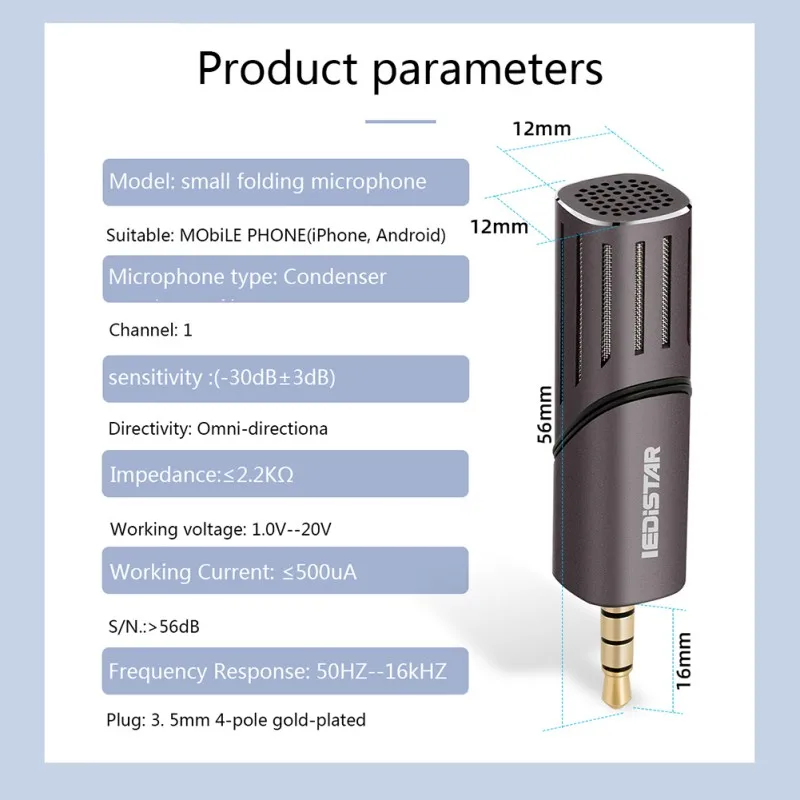 LDX-SMALL микрофон для профессионального телефона Регулируемый мини микрофон конденсатор для планшетного компьютера и записи голоса ПК и