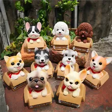 Украшение автомобиля ПВХ милая качающаяся голова собака Автомобили Интерьер приборной панели качели кивая щенок украшение куклы украшения игрушки подарок