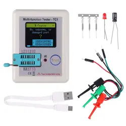 Probador de transistores de retroiluminación TFT multifuncional de bolsillo con pantalla colorida LCR TC1 para resistencia de condensador de triodo de diodo LCR ESR