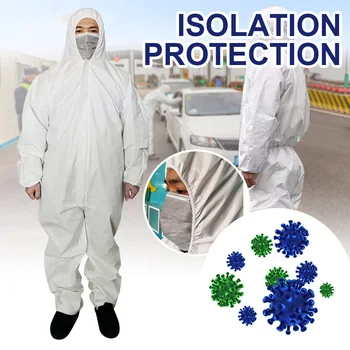 

Disposable Protective Clothing Isolation Suit Protective Clothing Dust-proof Coveralls Waterproof Oil-Resistant White Coverall