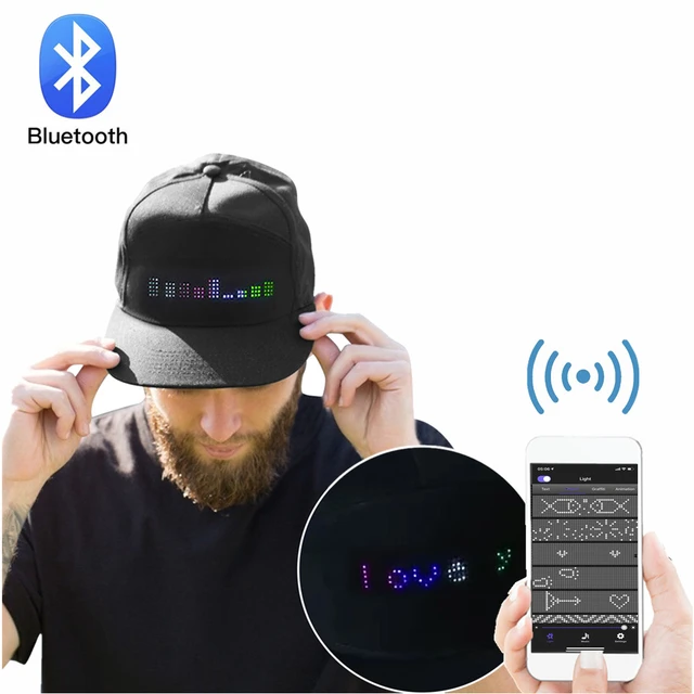 Bluetooth Cotto Hats Luminous Led Display Multilanguage Wireless