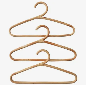 

New Rattan Clothes Hanger Style Baby Kids Garments Organizer Rack Children Hanger Kids Room Decoration Hanger for Clothes Scarf