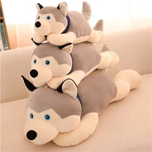 Fancytrader 47â€˜â€™ Giant Plush Husky Hugging Pillow Doll Big Stuffed Animal Lying Husky Dog Toy Kids Gift 120cm 2 Colors (8)