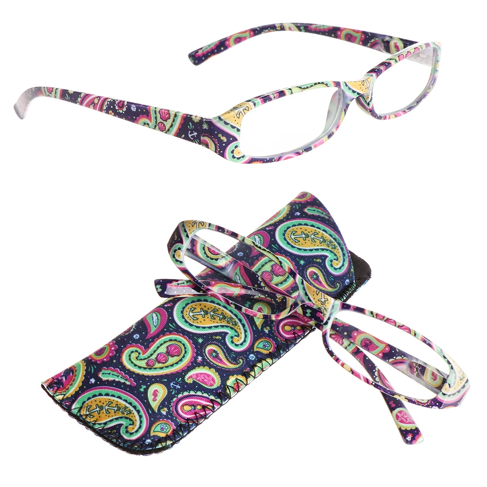 Модные очки для чтения, для мужчин и женщин, с цветком, из смолы, очки для чтения, весенние петли, прямоугольная, пресбиопическая, подходящая сумка+ 1,0~+ 4,0