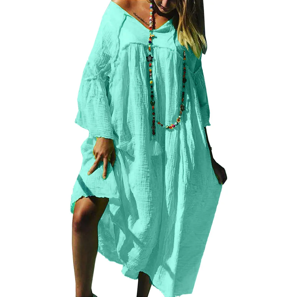 see chart Beach Beachwear Saida De Praia Summer Cape On The Dress For Women Swimsuit Cover Swimwear Fall New Medium Boho Loose - Цвет: see chart