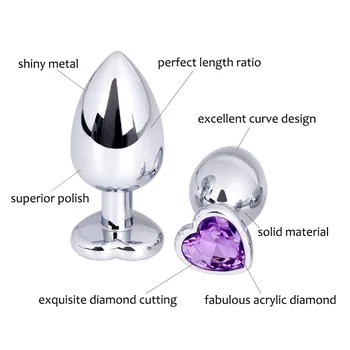 Stainless Steel Butt Plug Gay Anal Beads Crystal Jewelry Butt Plug Stimulator Dildo Plug Metal Anal Plug Dildo Sex Toys New 3