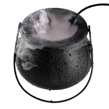 

Practical Halloween Witch Pot Smoke Machine LED Humidifier Color Changing Props Decor Halloween Party Layout Prank Toy UK Plug