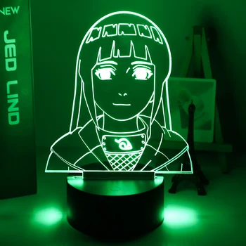 

3d Lamp Naruto Hinata Hyuga Figure Nightlight for Kids Girl Bedroom Decor Color Changing Battery Usb Led Night Light Naruto Gift