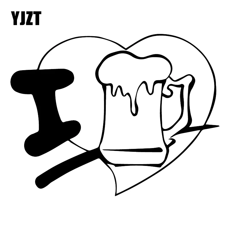 YJZT 15,9X12,3 см I Love Beer креативная наклейка на окно декоративная наклейка для автомобиля аксессуары C25-0762