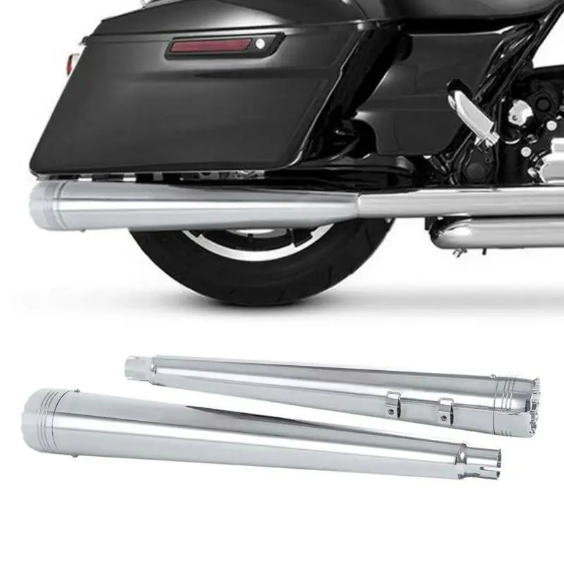 Motorcycle 4'' Megaphone Slip On Dual Exhaust Pipe For Harley Touring