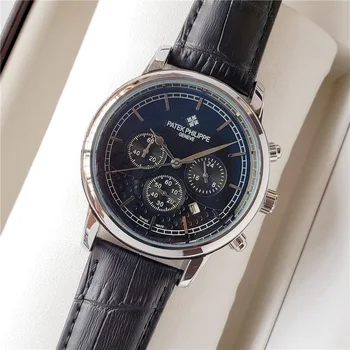 

Patek- Philippe- Luxury Men Business Quartz Watch Men's women Top Brand Wrist watch Chronograph Stop Watches Fashion 666