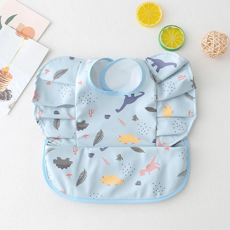 Baby Accessories luxury	 Baby Bibs INS Nordic Style Angel Feed Pocket Burp Girl Boy Infant Meals Bib Waterproof Easy Clean Cute Elephant Bibs Soft PU accessoriesbaby eating  Baby Accessories