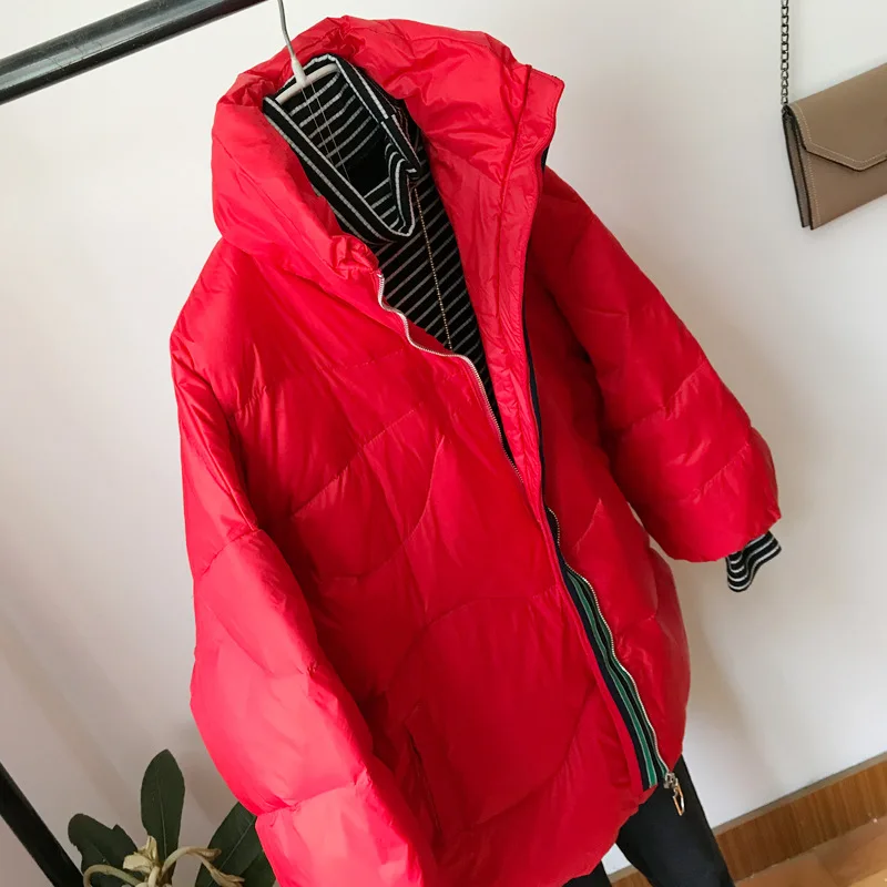 red Негабаритные свободные зимние пальто женские тонкие парки женские корейские женские BF зимние куртки короткие женские белые пуховики 401 - Цвет: red