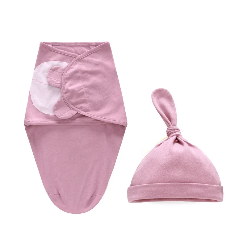 Пеленка для малышей+ шапочка, комплект для младенцев, Parisarc, хлопок, мягкий, для новорожденного ребенка Пеленка, одеяло, спальный мешок 0-6 месяцев