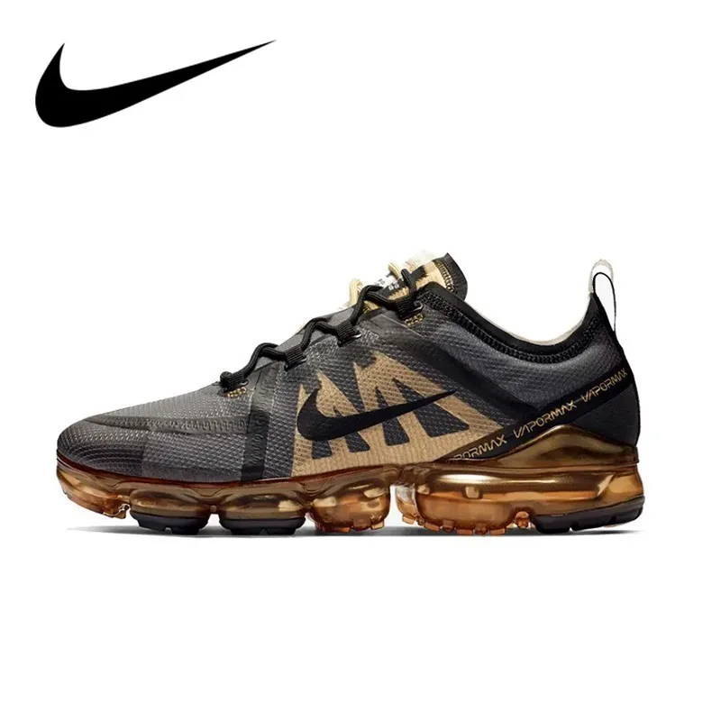 Оригинальный Nike Оригинальные кроссовки Air VaporMax 2019 Для мужчин без носка, беспатная удобный сетчатый, дышащий, спортивный открытый кроссовки