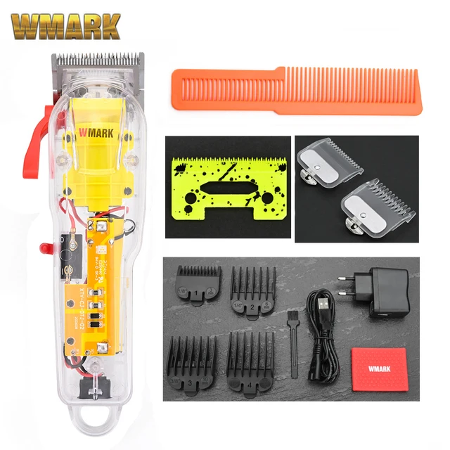 2021 WMARK New Model NG-108 Rechargeable Hair Cutting Machine Hair Clippers Trimmer Transparent Cover White Or Red Base 7300rpm 108AY