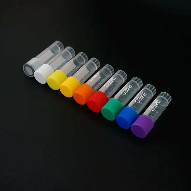 24Pcs 50Pcs 1.8ml(2ml) Plastic Graduated Cryovial Plastic Test Tube Freezing Tube Cold Storage With Screw Cap plastic test tubes centrifuge tube cell freezing container