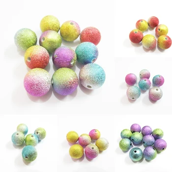 

Wholesale 20mm 100pcs/bag Acrylic Double Color Stardust Beads For Chunky Fashion Jewelry