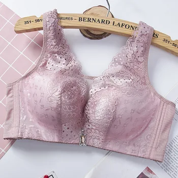 

Plus Size Lace Bras For Women Lingerie Push Up Lace Brassiere B C Cup Wire Free Seamless Bralette Cotton Breathable Underwear