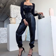 Gothic Autumn Winter Sexy Woman High Waist Vintage Cargo Pants Goth Punk Y2K Drawstring Loose Trousers Grunge Egirl Alt Clothes