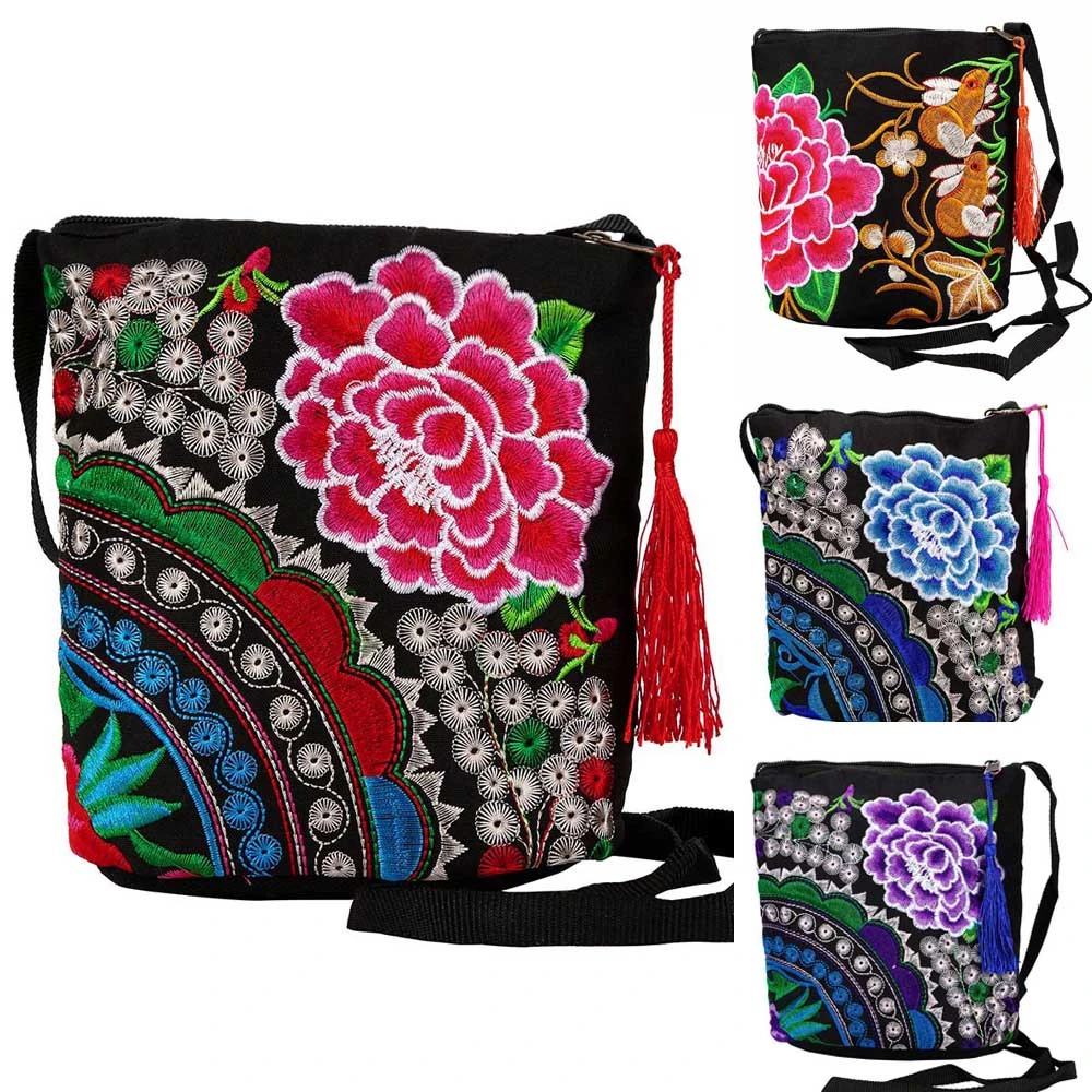 Long Wallets Luxury Purses Women Ethnic Handmade Embroidered Canvas Wristlet Clutch Vintage Purse Business CardHolder 816