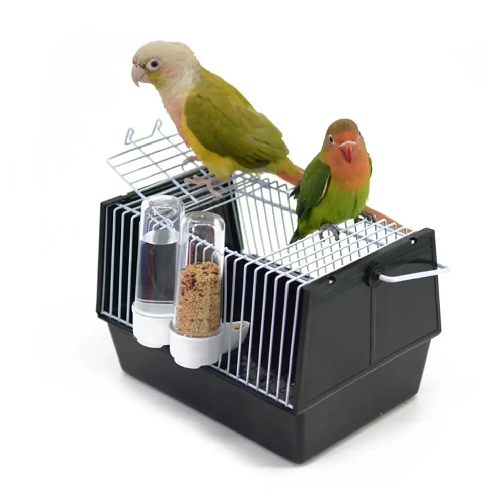 tasinabilir kus kafesi papagan kafesi kus acik seyahat tasiyicisi ile iki besleyici sakayik kucuk gunes pet kus papagan besleme kafesi bird cages nests aliexpress