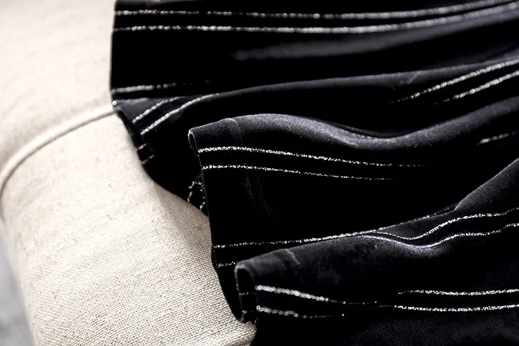 S-XL, большой размер, Полосатое черное бархатное платье, Женская Повседневная, Лоскутная, с длинным рукавом, рождественское платье, женское платье, Pull Femme Hiver