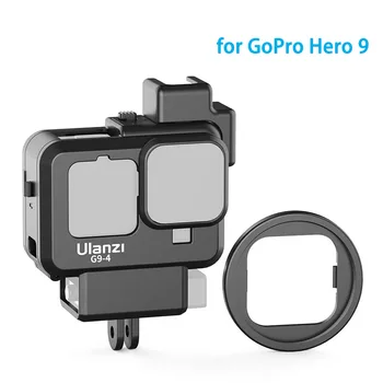 

Ulanzi G9-4 Plastic Cage For GoPro Hero 9 Accessories Black Housing Case with double Cold Shoe Mount 52mm Filter Adapter Ring