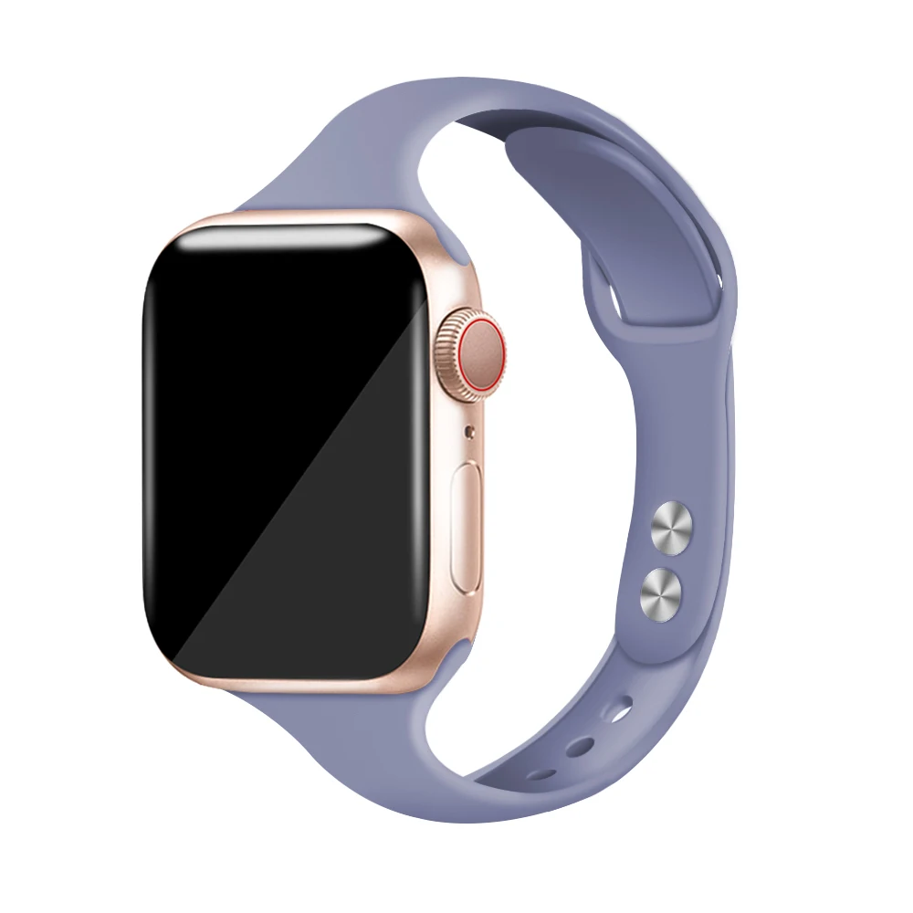 Силиконовый ремешок для Apple watch band 4 5 44 мм 40 мм iwatch band correa 42 мм 38 мм наручный Браслет для Apple watch 3 2 1 Аксессуары - Цвет ремешка: Lavender ash