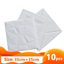 3D Self-Adhesive Wall Stickers 12Pcs DIY 3D Wallpaper Waterproof 3D Panel Bedroom Living Room Home Decoration Wallpaper