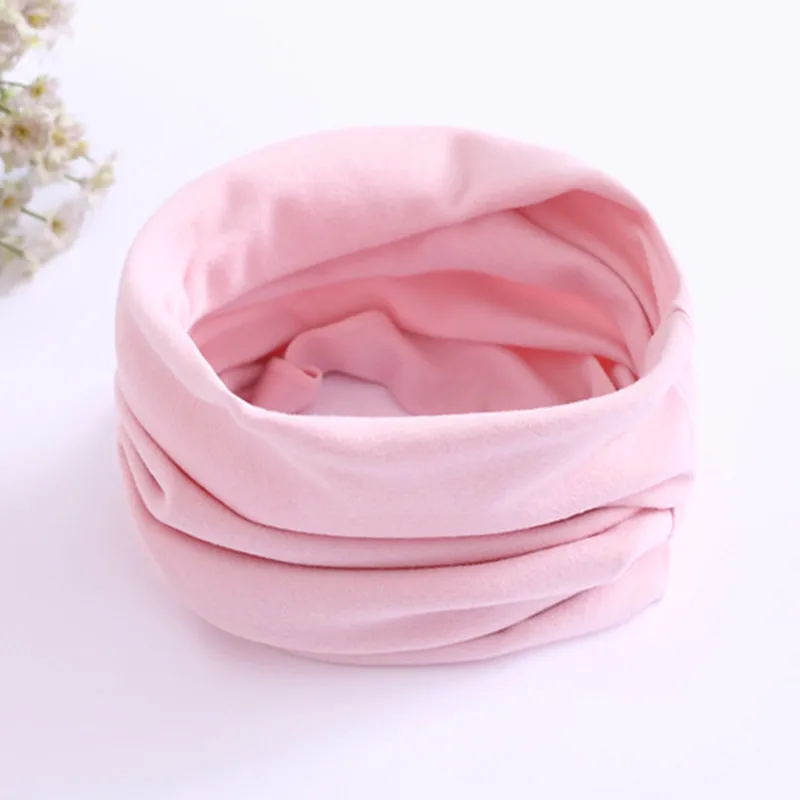 Solid Candy Color Baby Scarf Cotton Ring Scarf Children Neck Collar Boy Kids Neckerchief Autumn Winter Girls Scarf - Цвет: solid pink