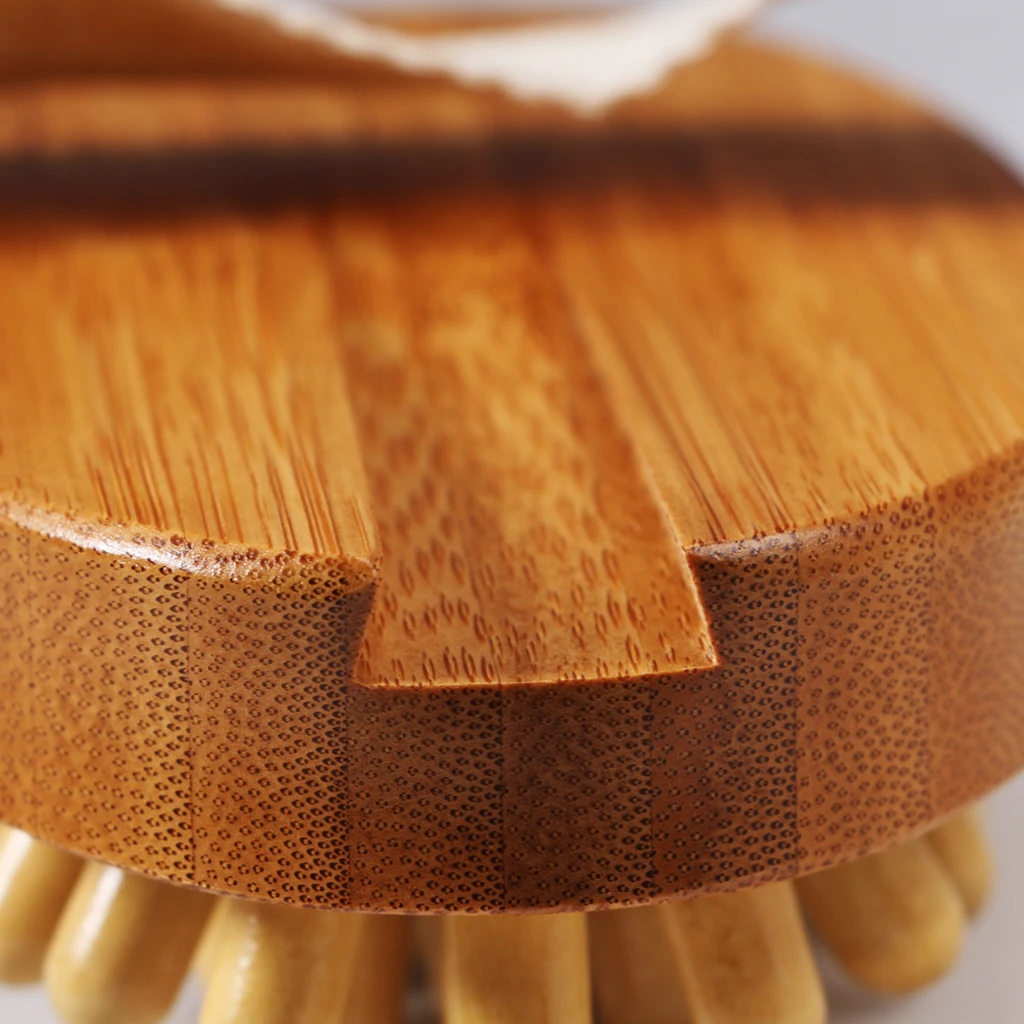 Anti Cellulite Wooden Massage Brush Fat Remover Massager with Hand Strap Portable Pocket Size, Good with or without Creams