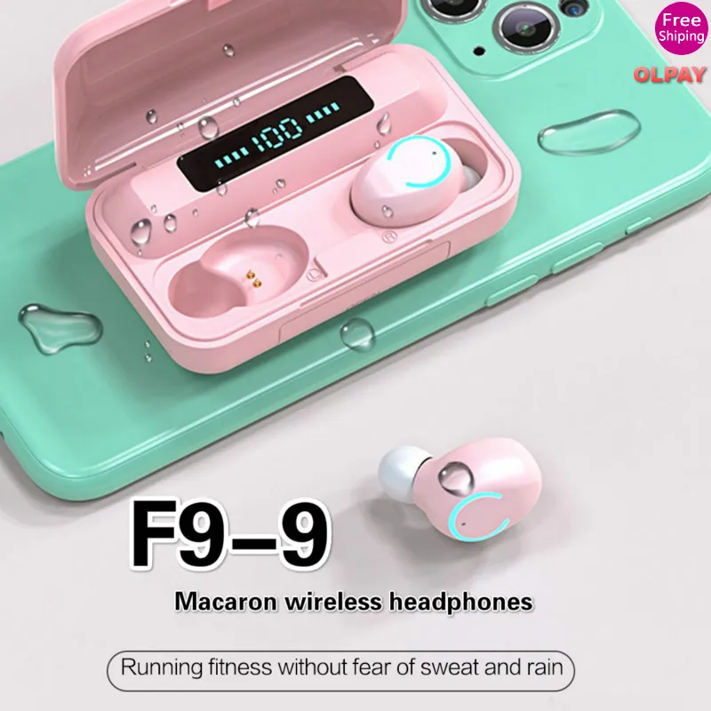 Наушники вкладыши TWS с F9 9 Беспроводной наушники Bluetooth 5 0 hi fi стерео гарнитура
